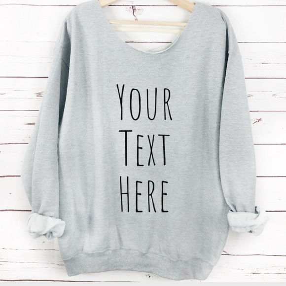 NEW Oversized Custom Slouchy Off the Shoulder SweatShirt - Picture 2 of 5